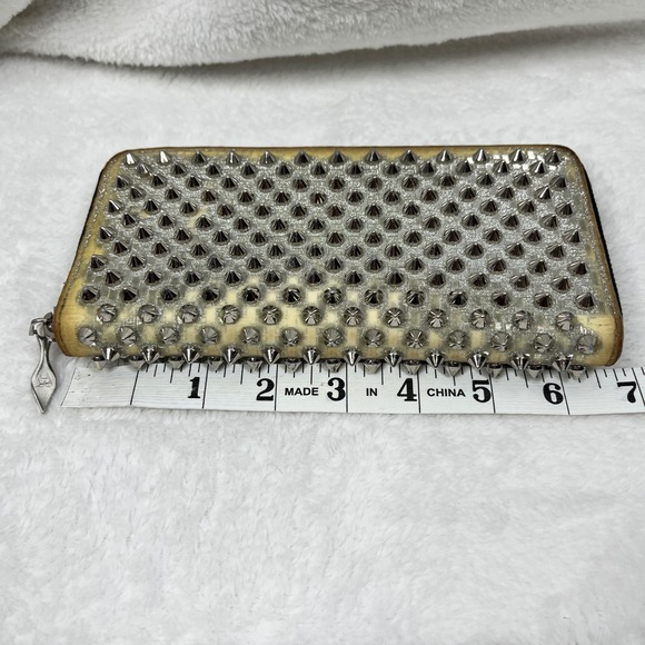 Christian Louboutin‎ Spiked Wallet Long Zip Around Red Interior Designer - Picture 15 of 16